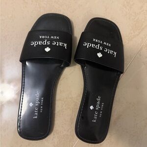 kate spade Black Logo Slide Sandals